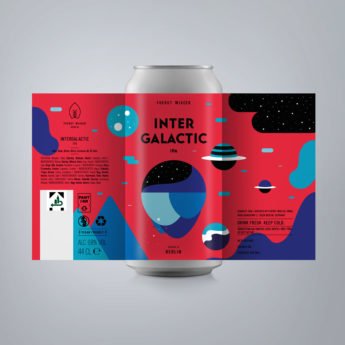 Intergalactic - a 6.8 % IPA from FUERST WIACEK, a craft beer brewery in Berlin - Dry-hopped with Galaxy, Cashmere & Citra